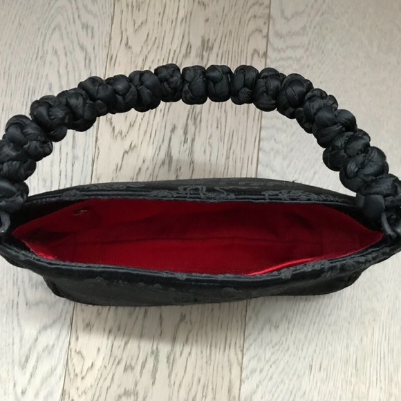 Shanghai Tang Small Silk Knots Braided Handle Handbag Purse - Picture 5 of 8